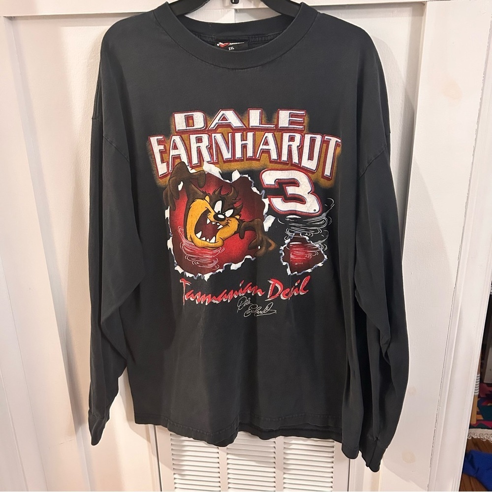Vtg Dale Earnhardt Tasmanian Devil T-Shirt Taz #3 Nascar Long Sleeve Chase XXL